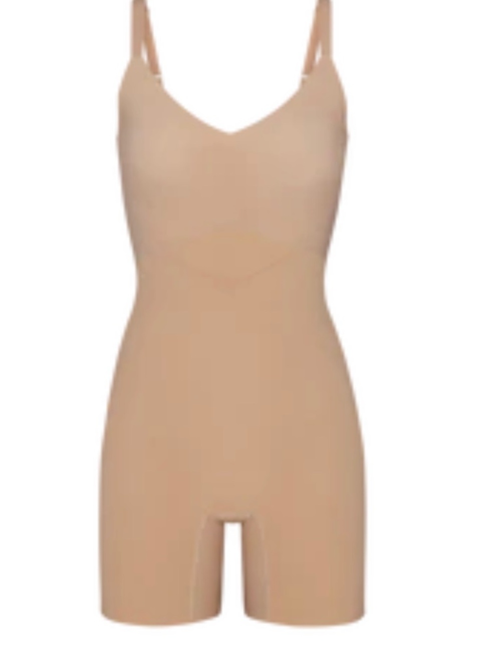 Honeylove Mid-Thigh Bodysuit Shapewear M Sand Firm Body Compression + Mesh Bag - Picture 1 of 7